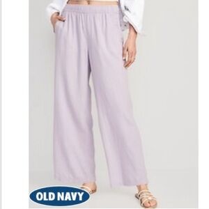 NWT old navy high waisted linen blend wide leg pants